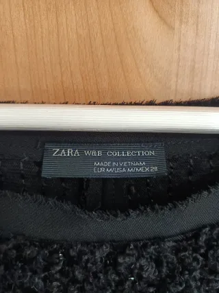 Blusa Zara Negra Talla M