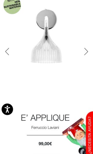 Lampada da parete Kartell trasparente, con scatola
