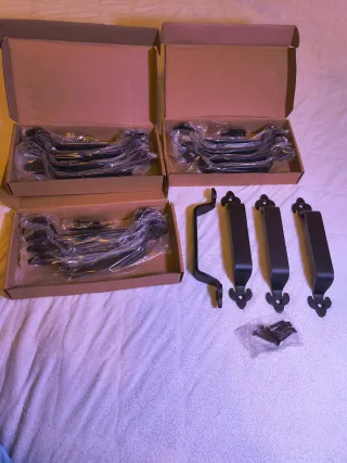 Lote 16 Manillas Puerta Granero Hierro Negro