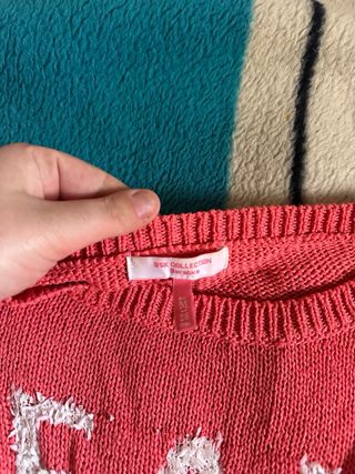 Camiseta de punto rosa