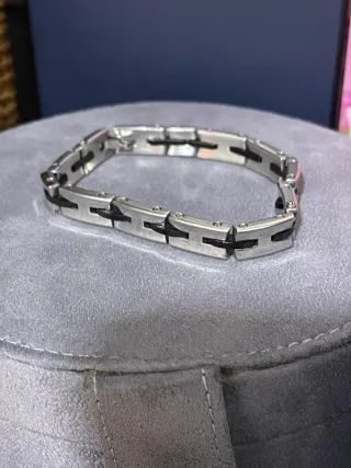 Bracciale Lotus Uomo Argento e Nero