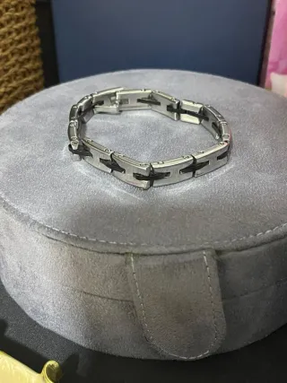 Bracciale Lotus Uomo Argento e Nero