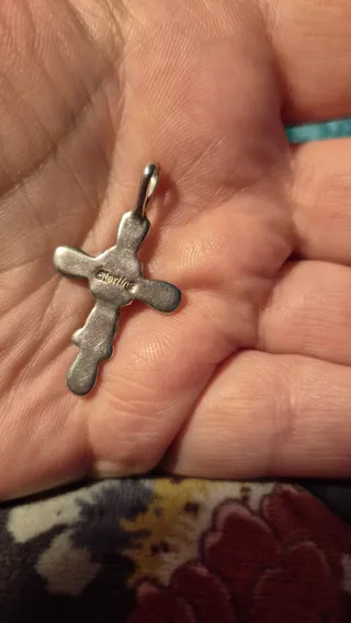 Colgante Cruz Plata y Turquesas