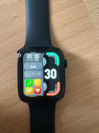 Reloj Inteligente Negro con Múltiples Iconos