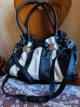 Borsa vintage anni 2000 bianca e nera