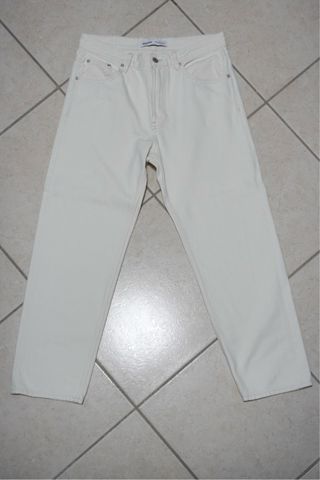 Jeans Bershka Uomo Straight Bianco Panna