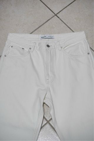 Jeans Bershka Uomo Straight Bianco Panna