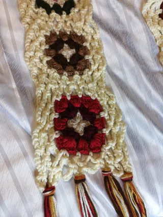 Bufanda Crochet Hecha a Mano 2m + Flecos