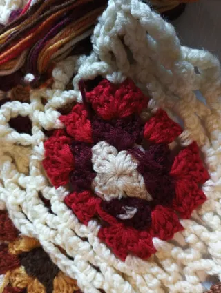 Bufanda Crochet Hecha a Mano 2m + Flecos