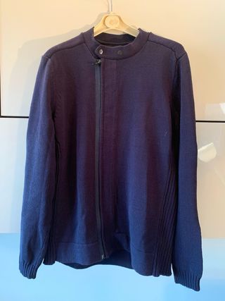 Cardigan Zara Uomo Tg S/M Blu misto cotone