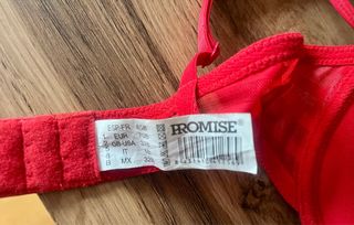 Sujetador rojo Promise con encaje y push up.