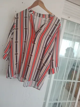 Blusa mujer rayas y cadenas multicolor