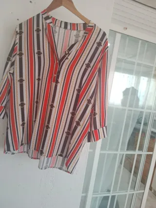 Blusa mujer rayas y cadenas multicolor