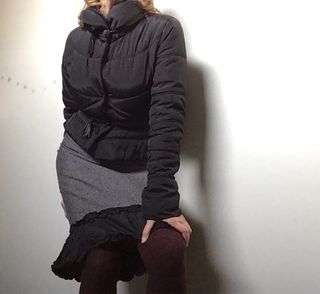 Yes! Miss, Giacca imbottita nera, bottone gioiello