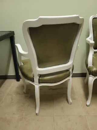 2 Sillas Vintage Cuero y Madera