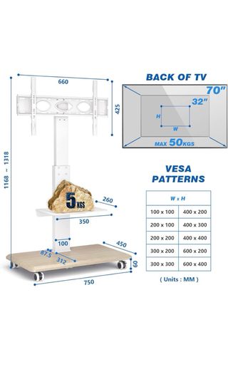 Soporte pie TV hasta 70 pulgadas