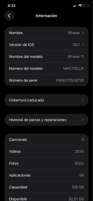 iPhone 11 128GB de almacenamiento Batería Nueva