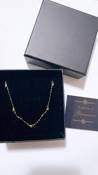 Collana con cuori in oro giallo 18kt 750