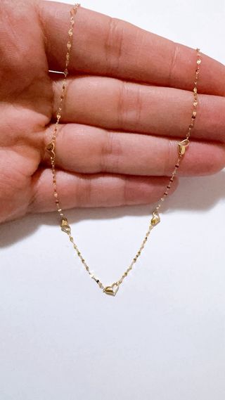 Collana con cuori in oro giallo 18kt 750
