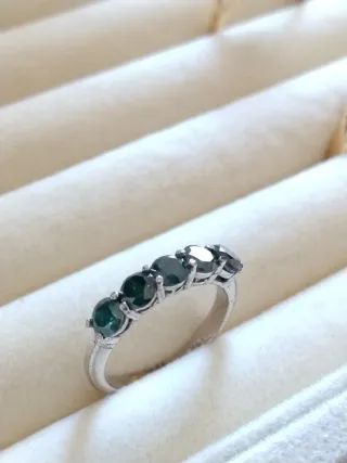 Anillo 1.62ct Diamantes Azules Naturales 14k