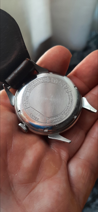 Reloj Eterna Vintage Plata y Marrón