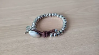 Pulsera hombre cuero y zamak