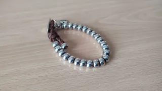 Pulsera hombre cuero y zamak