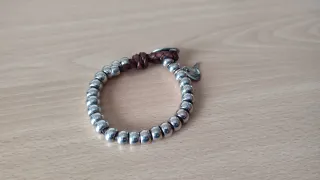 Pulsera hombre cuero y zamak