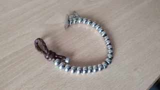 Pulsera hombre cuero y zamak