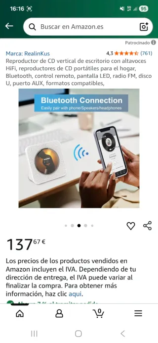 Reproductor CD Blanco