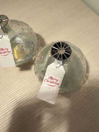 Set 2 Bicchieri Pallina Natale Vetro