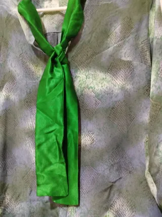 Vestido camisero verde y morado