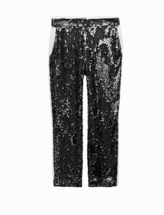 Pantalón lentejuelas verde Zara