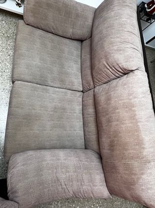 Conjunto 2 sofás 3+2 plazas tela beige/marrón