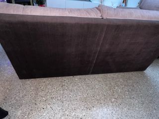 Conjunto 2 sofás 3+2 plazas tela beige/marrón