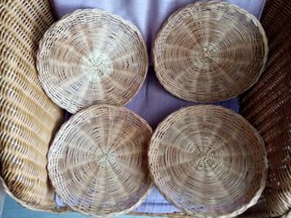 Lote 4 Porta Platos Vintage Ratán