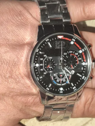 Orologio da uomo argentato cronografo