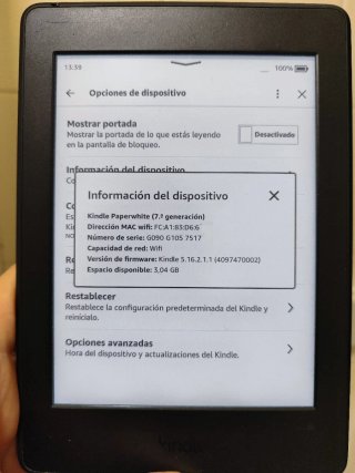 Lector Kindle Paperwhite 7 generación Negro