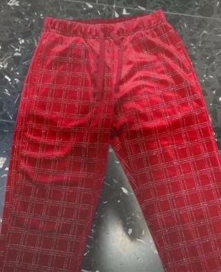 Pantaloni rossi a quadri