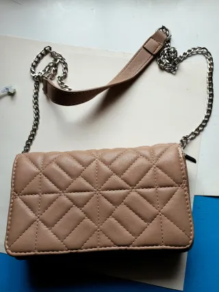 Bolso de hombro polipiel, marron