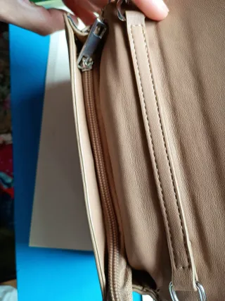 Bolso de hombro polipiel, marron