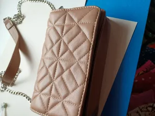 Bolso de hombro polipiel, marron