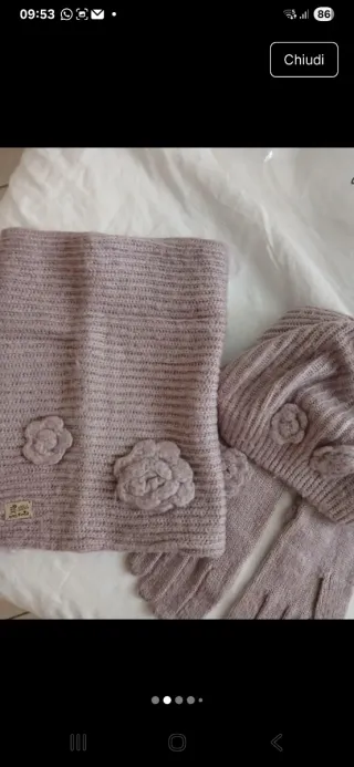 Set 3 pezzi: cappello, guanti, scaldacollo donna