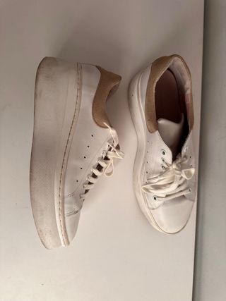 Bambas plataforma blancas y marrones