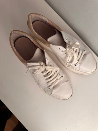 Bambas plataforma blancas y marrones