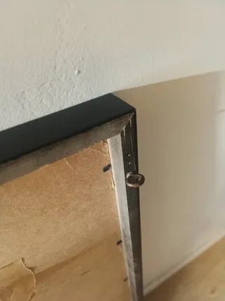 Cuadro Marco Negro Madera Ilustración Lobo