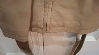 Chaqueta de piel Zara Beige