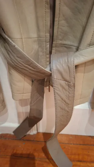 Chaqueta de piel Zara Beige