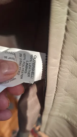 Chaqueta de piel Zara Beige