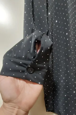 Camicia elegante nera con strass